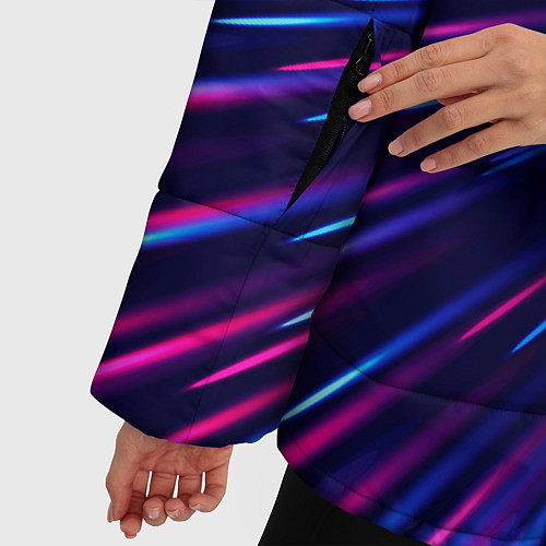 Женская зимняя куртка Chery neon speed lines / 3D-Черный – фото 5