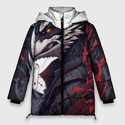 Куртка зимняя женская Волк в полнолуние, цвет: 3D-черный