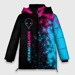 Куртка зимняя женская Evangelion - neon gradient: по-вертикали, цвет: 3D-черный