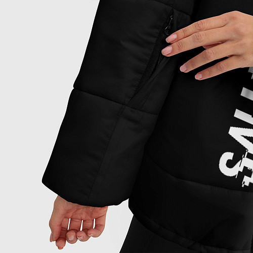 Женская зимняя куртка Sally Face glitch на темном фоне: по-вертикали / 3D-Черный – фото 5