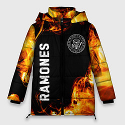 Женская зимняя куртка Ramones и пылающий огонь