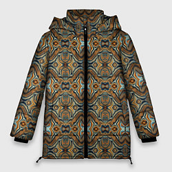 Куртка зимняя женская Коричневые разводы масляной краски, цвет: 3D-черный