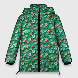 Женская зимняя куртка Объемные цветочки