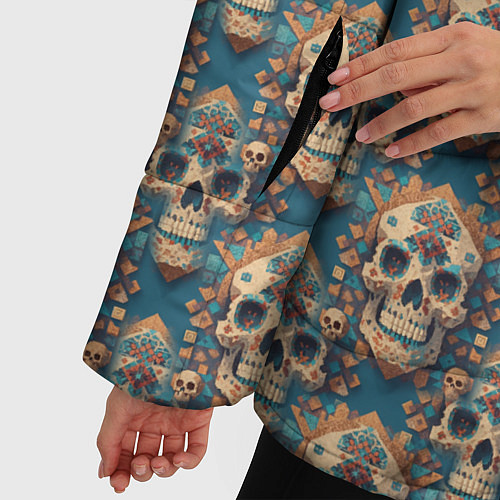 Женская зимняя куртка Царь скелетов / 3D-Черный – фото 5
