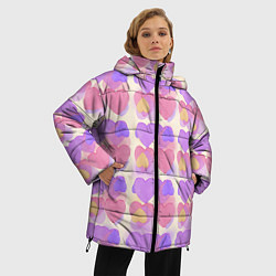 Куртка зимняя женская Нежные сердечки, цвет: 3D-красный — фото 2