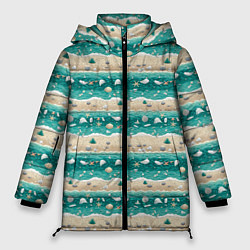 Куртка зимняя женская Ракушки и море, цвет: 3D-красный