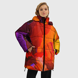 Куртка зимняя женская Красно-оранжевый камень, цвет: 3D-светло-серый — фото 2