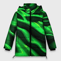 Женская зимняя куртка Зелено-черный абстрактный фон