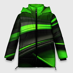 Женская зимняя куртка Black green textureпоп