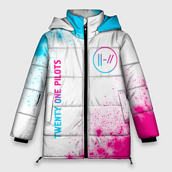 Женская зимняя куртка Twenty One Pilots neon gradient style: надпись, си