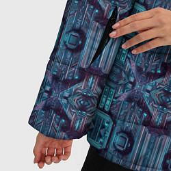 Куртка зимняя женская Сине-фиолетовый киберпанк, цвет: 3D-черный — фото 2