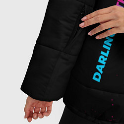 Куртка зимняя женская Darling in the FranXX - neon gradient: надпись, си, цвет: 3D-черный — фото 2