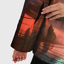 Куртка зимняя женская Кибер город будущего, цвет: 3D-красный — фото 2