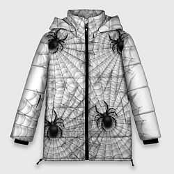 Женская зимняя куртка Паутина и рой пауков