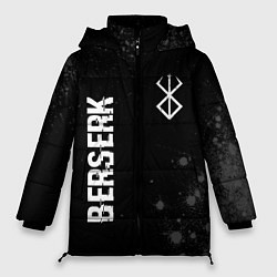 Куртка зимняя женская Berserk glitch на темном фоне: надпись, символ, цвет: 3D-черный