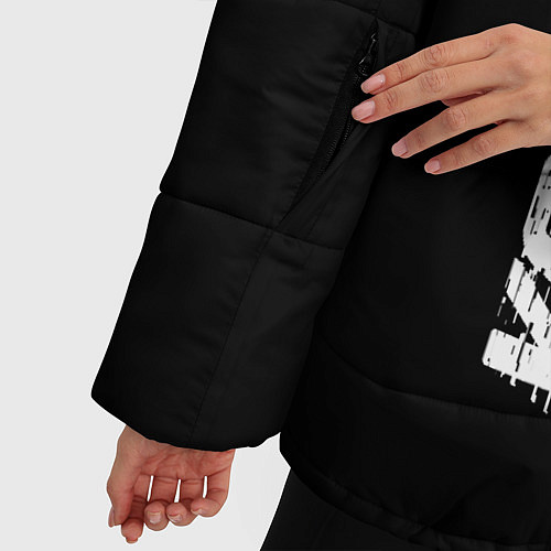 Женская зимняя куртка Volvo speed на темном фоне со следами шин: по-верт / 3D-Черный – фото 5