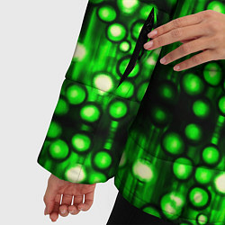 Куртка зимняя женская Ярко-зелёный точечный узор, цвет: 3D-черный — фото 2