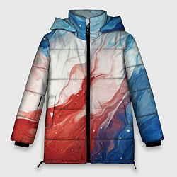 Куртка зимняя женская Белый синий красный, цвет: 3D-красный