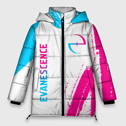 Куртка зимняя женская Evanescence neon gradient style: надпись, символ, цвет: 3D-черный