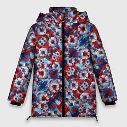 Куртка зимняя женская Цветы России, цвет: 3D-красный
