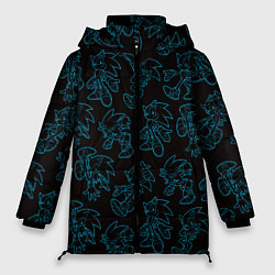 Куртка зимняя женская Соник паттерн, цвет: 3D-черный
