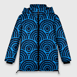 Женская зимняя куртка Синие круги паттерн