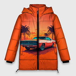 Куртка зимняя женская Ретро автомобиль, цвет: 3D-черный