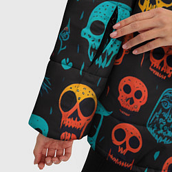 Куртка зимняя женская Skull party, цвет: 3D-красный — фото 2
