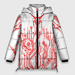 Куртка зимняя женская Киберпанк-red, цвет: 3D-светло-серый