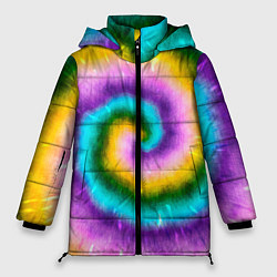 Куртка зимняя женская Тай дай стиль, цвет: 3D-светло-серый