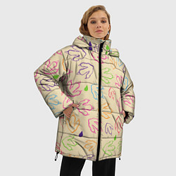 Куртка зимняя женская Птичьи лапки, цвет: 3D-светло-серый — фото 2
