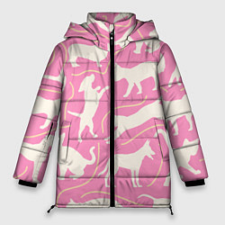 Куртка зимняя женская Котики собачки, цвет: 3D-черный