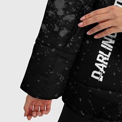 Куртка зимняя женская Darling in the FranXX glitch на темном фоне: надпи, цвет: 3D-черный — фото 2