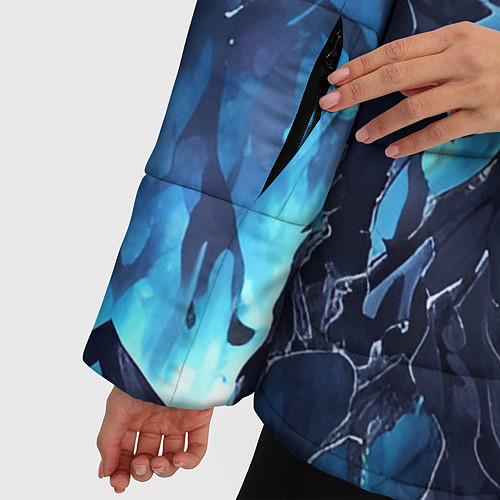 Женская зимняя куртка Голубой разлом / 3D-Черный – фото 5