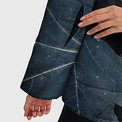 Куртка зимняя женская Листовый синий паттерн, цвет: 3D-светло-серый — фото 2