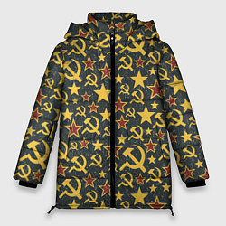 Куртка зимняя женская Серп и Молот - СССР, цвет: 3D-светло-серый