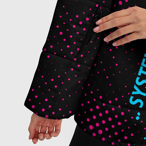Женская зимняя куртка System of a Down - neon gradient: по-вертикали / 3D-Черный – фото 5