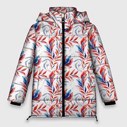 Женская зимняя куртка Русский орнамент из цветов