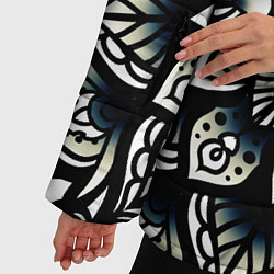 Куртка зимняя женская Мандала чёрно-белая, цвет: 3D-черный — фото 2