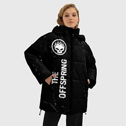 Куртка зимняя женская The Offspring glitch на темном фоне: по-вертикали, цвет: 3D-черный — фото 2