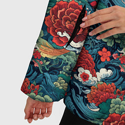 Куртка зимняя женская Рисунок Ирезуми Паттерн, цвет: 3D-светло-серый — фото 2