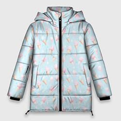 Куртка зимняя женская Цветное мороженое в пастельных цветах, цвет: 3D-светло-серый