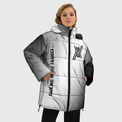 Куртка зимняя женская Darling in the FranXX glitch на светлом фоне: надп, цвет: 3D-черный — фото 2