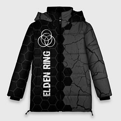 Куртка зимняя женская Elden Ring glitch на темном фоне: по-вертикали, цвет: 3D-черный