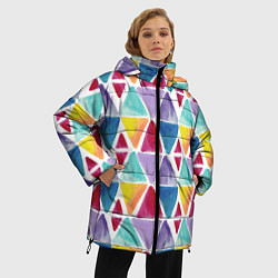 Куртка зимняя женская Треугольнички, цвет: 3D-светло-серый — фото 2