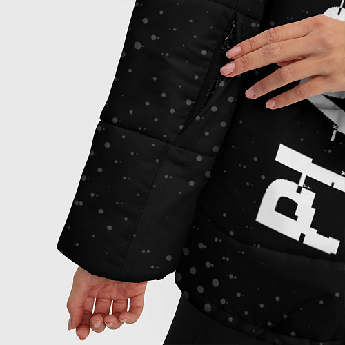 Женская зимняя куртка Placebo glitch на темном фоне: надпись, символ / 3D-Черный – фото 5