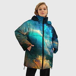 Куртка зимняя женская Далекий космос, цвет: 3D-черный — фото 2