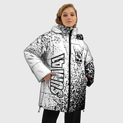 Куртка зимняя женская Sum41 и рок символ на светлом фоне, цвет: 3D-черный — фото 2