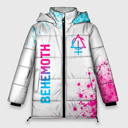 Женская зимняя куртка Behemoth neon gradient style: надпись, символ