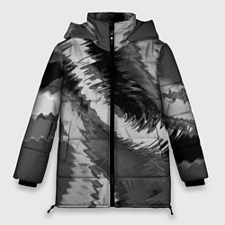 Женская зимняя куртка Абстрактный узор в серых тонах